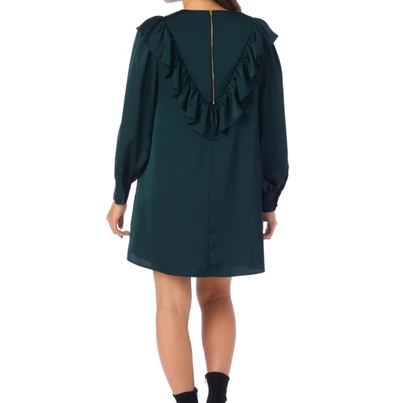 CROSBY by Mollie Burch Miles Green Ruffled Front Dress - Picture 2 of 7